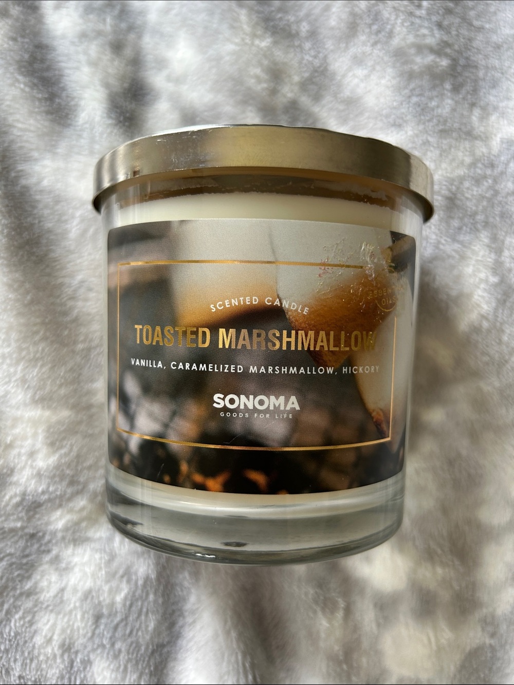Sonoma Toasted Marshmallow Candle - White & Gold